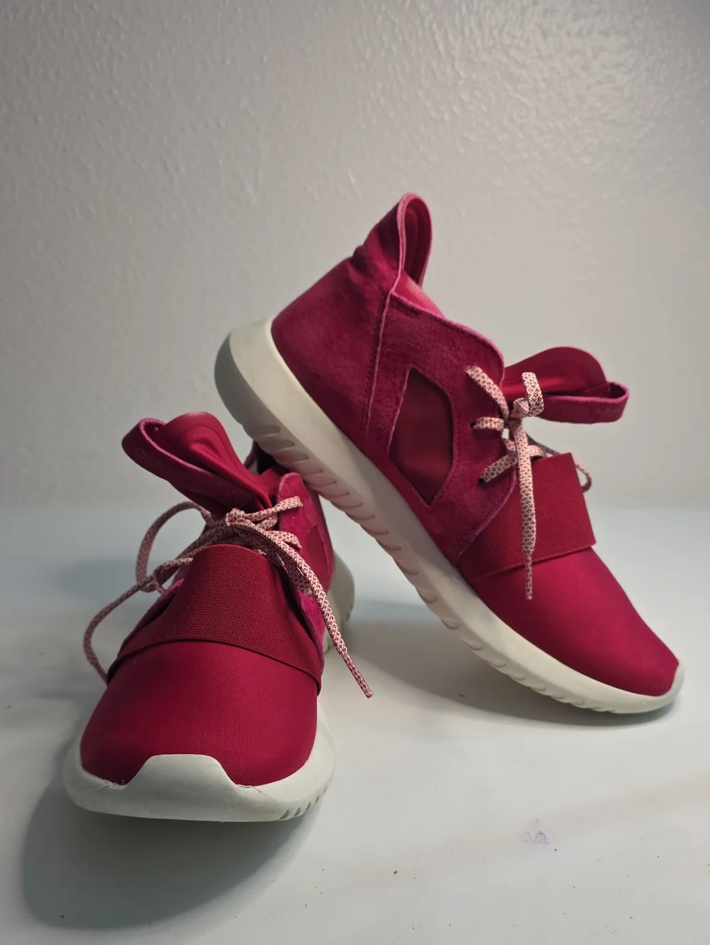 ADIDAS TUBULAR DEFIANT UNITY PINK SUEDE BOOTIE SNEAKERS LADIES 9 VGUC CUTE
